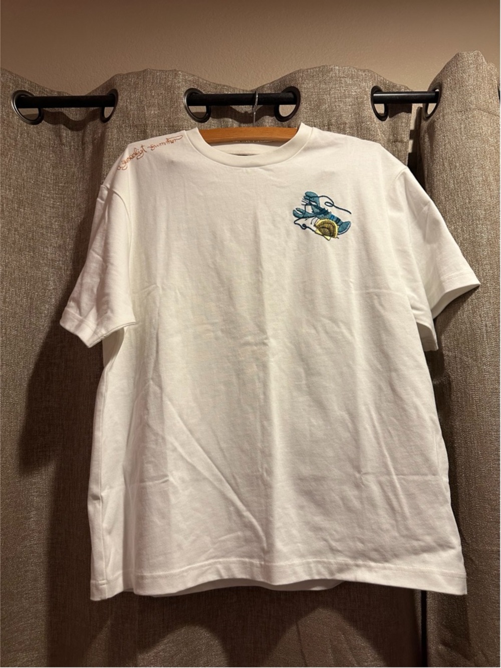 NWT Alemais "Tide" Tee with Embroidered Lobster and Shell Motif